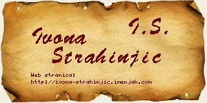 Ivona Strahinjić vizit kartica